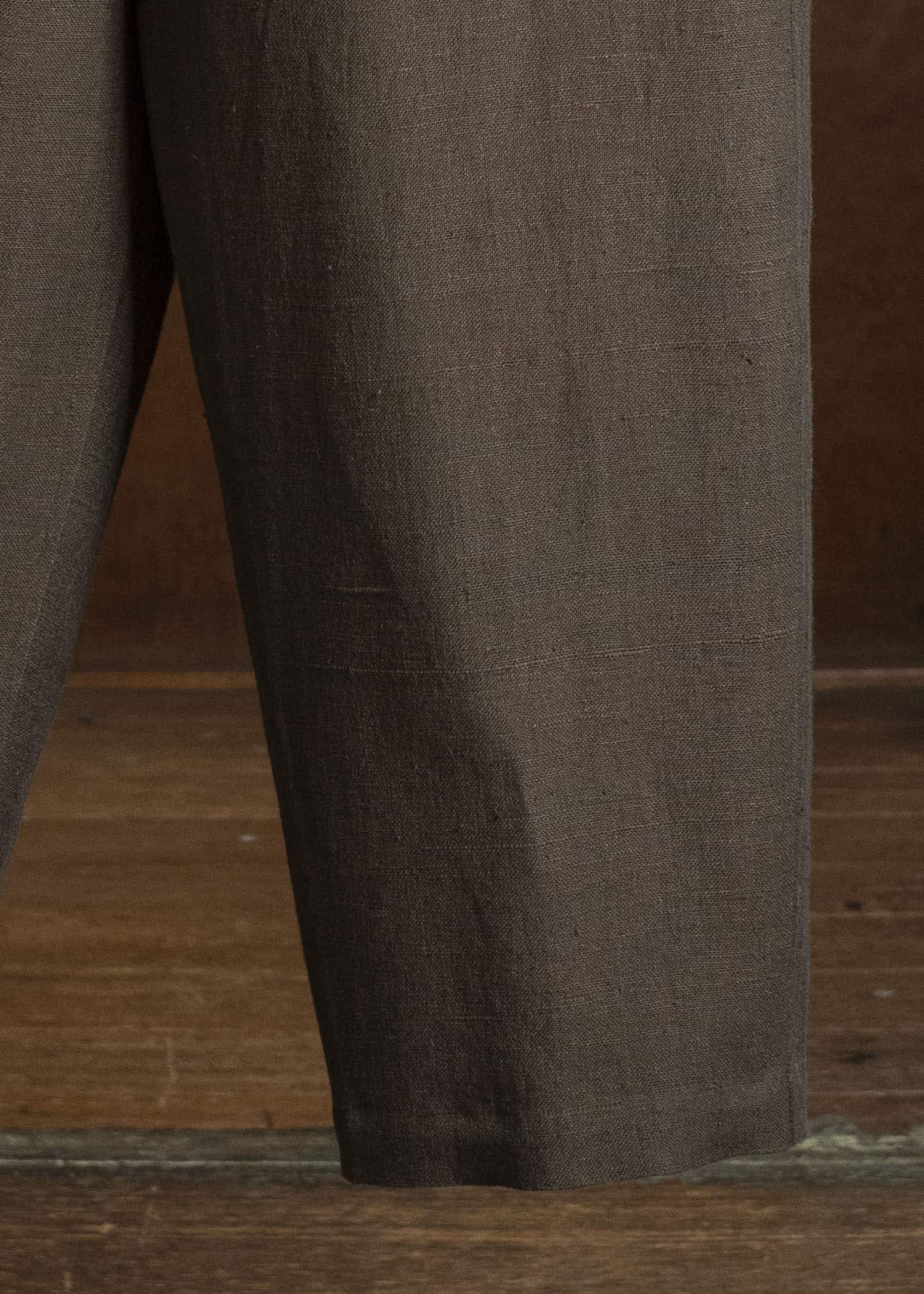 Jurgen Lehl カーディリネン平パンツ J0561FPM361 茶