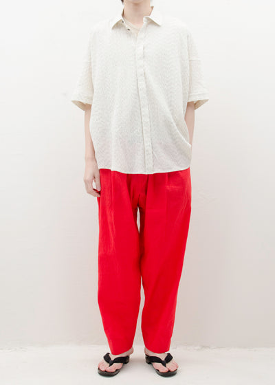 JAN-JAN VAN ESSCHE "TROUSERS#68"POPPY COARSE HEMP/COTTON