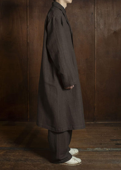 Jurgen Lehl Cardigan Linen Coat J0561FCM361 Brown