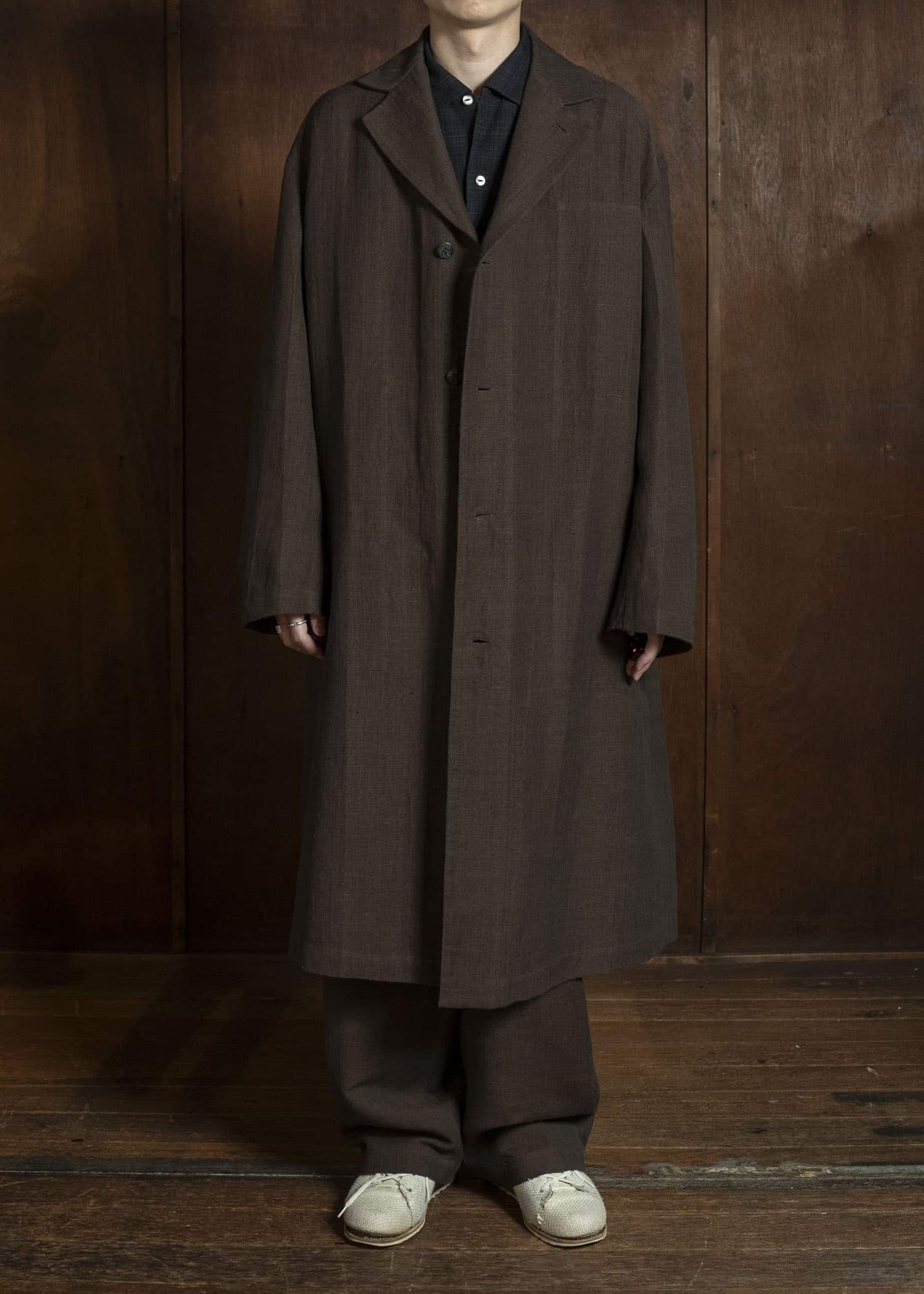 Jurgen Lehl カーディリネン平コート J0561FCM361 茶