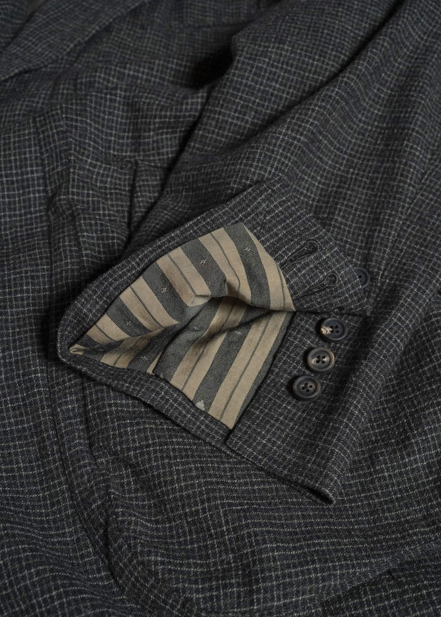 ZIGGY CHEN TATTERSALL PEAK LAPEL LONG COAT 0M2631110