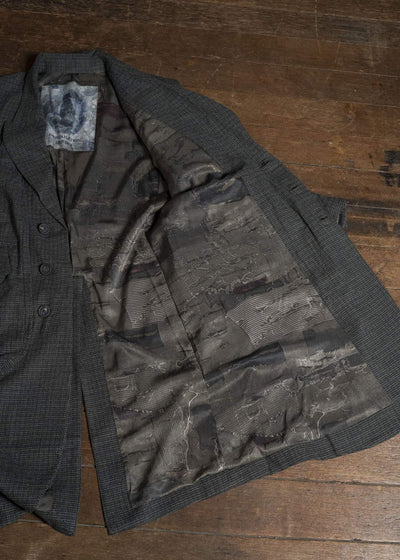 ZIGGY CHEN TATTERSALL PEAK LAPEL LONG COAT 0M2631110