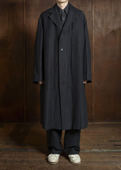 Jurgen Lehl Cardigan Linen Coat J0561FCM361 Black