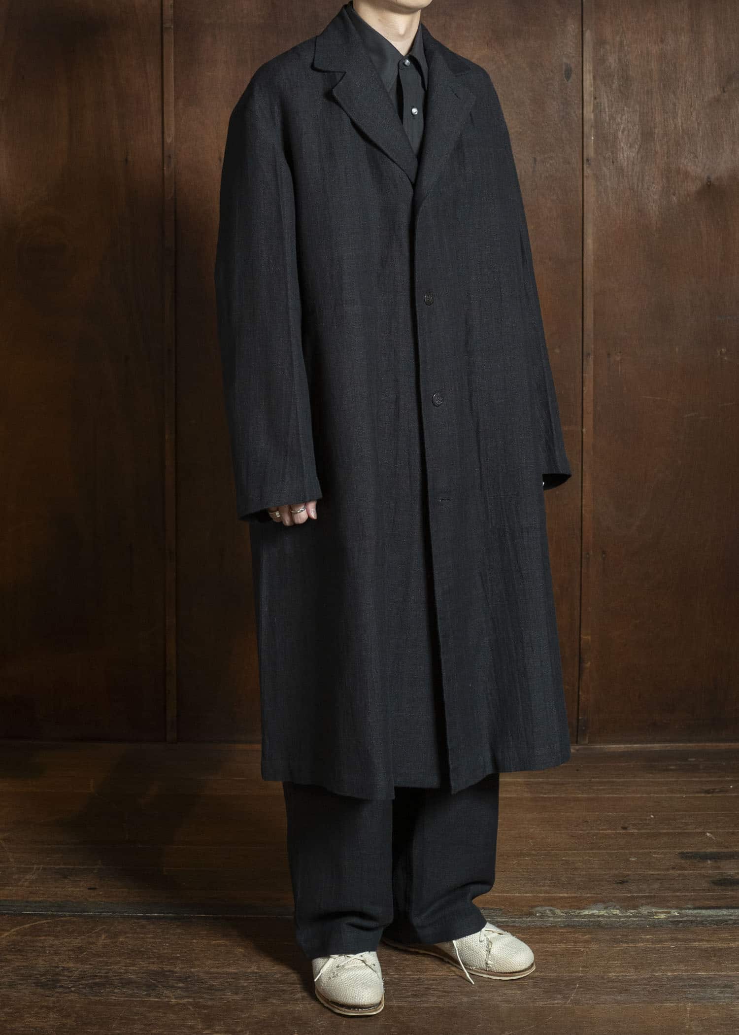 Jurgen Lehl カーディリネン平コート J0561FCM361 墨