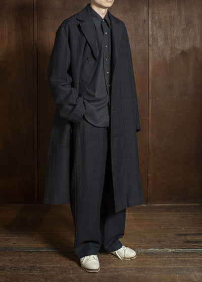 Jurgen Lehl Cardigan Linen Coat J0561FCM361 Black