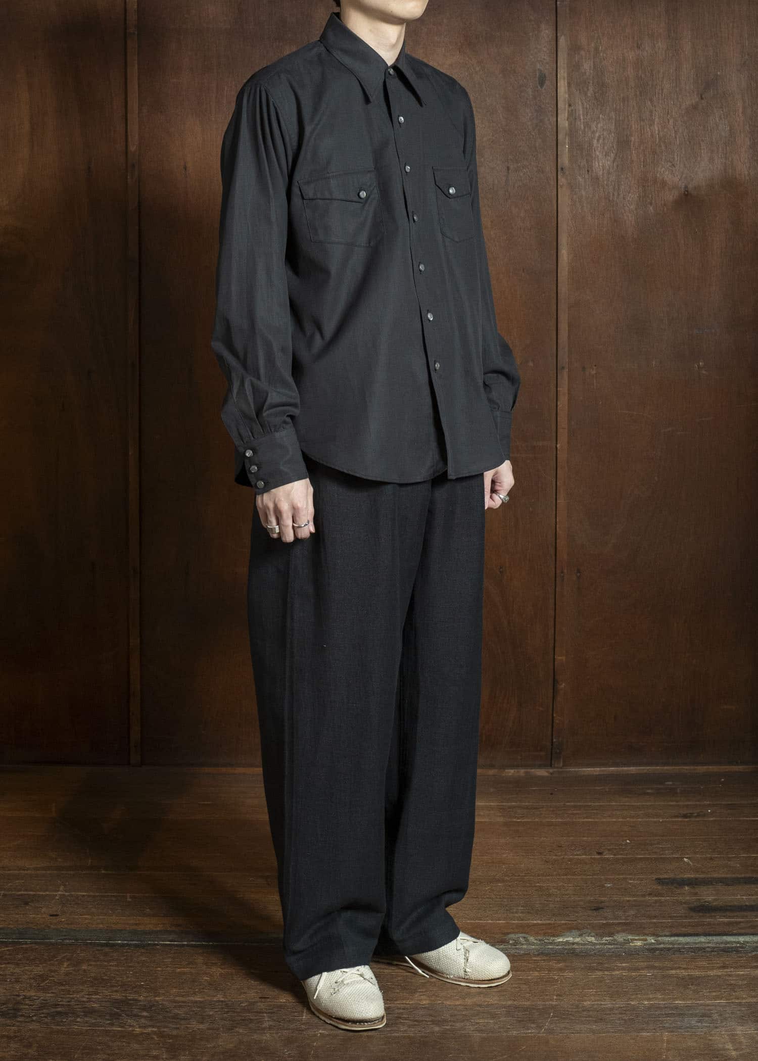 Taiga Takahashi Lot.118-Charcoal Cowboy Shirt Charcoal