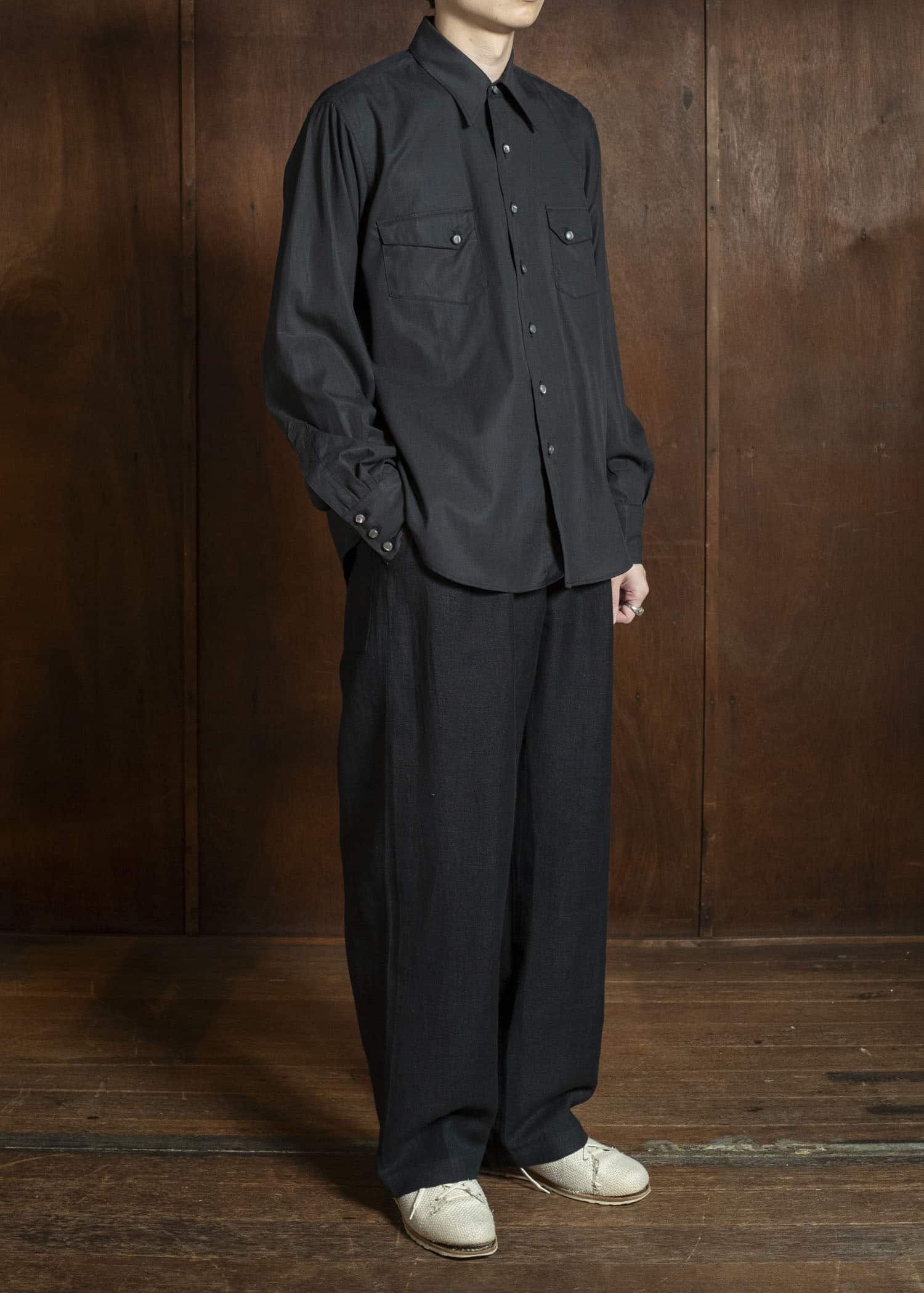 Taiga Takahashi Lot.118-Charcoal Cowboy Shirt Charcoal