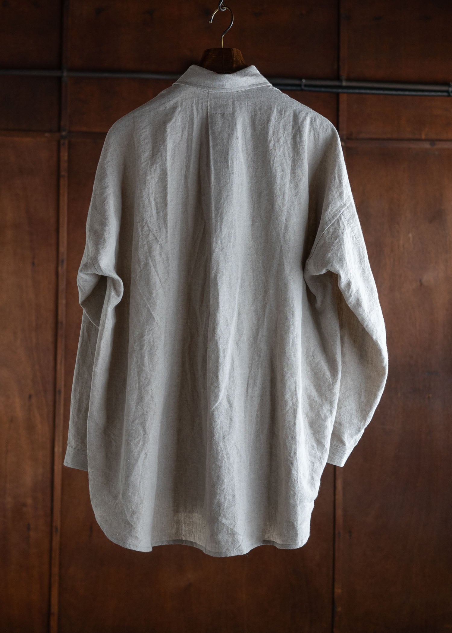 JAN-JAN VAN ESSCHE SHIRT#100LOOSE DRESS SHIRT,HEMP CLOTH NATURAL