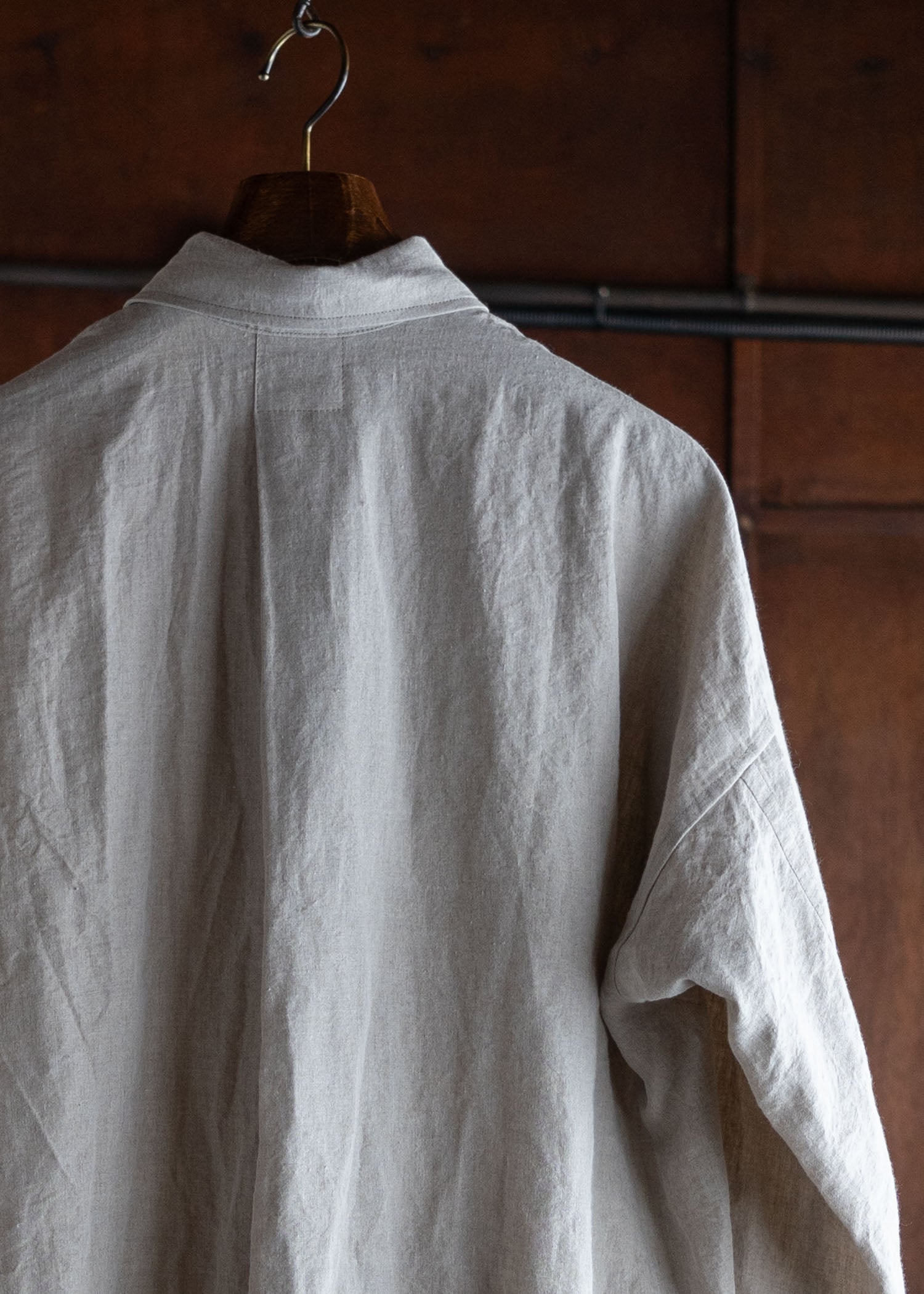 JAN-JAN VAN ESSCHE SHIRT#100LOOSE DRESS SHIRT,HEMP CLOTH NATURAL