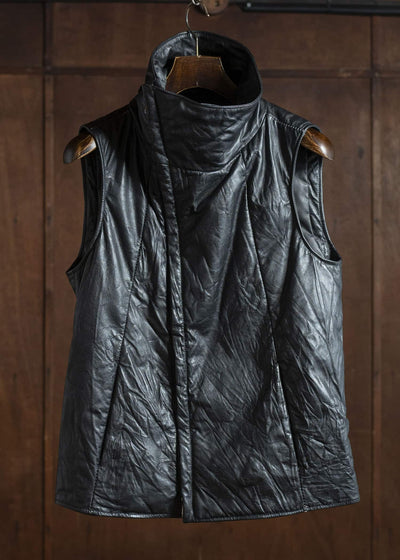 incarnation CALF LEATHER HIGH NECK VEST