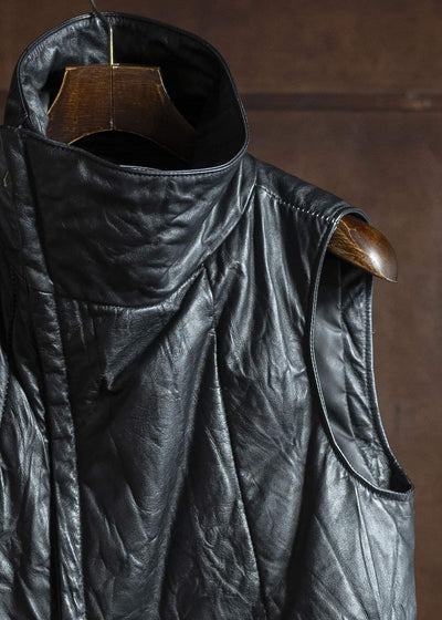 incarnation CALF LEATHER HIGH NECK VEST