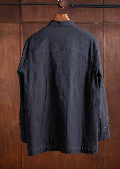 Professor.E WRINKLED-EFFECT SHIRT 24FW-PE-LSH-08-BLACK