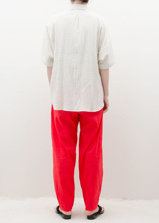 JAN-JAN VAN ESSCHE "TROUSERS#68"POPPY COARSE HEMP/COTTON