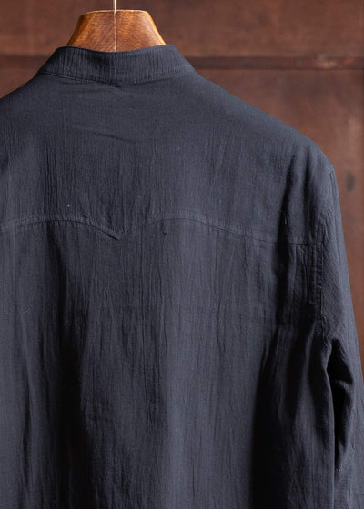 Professor.E WRINKLED-EFFECT SHIRT 24FW-PE-LSH-08-BLACK