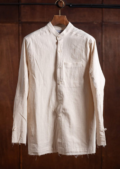 Professor.E WRINKLED-EFFECT SHIRT 24FW-PE-LSH-08-BEIGE