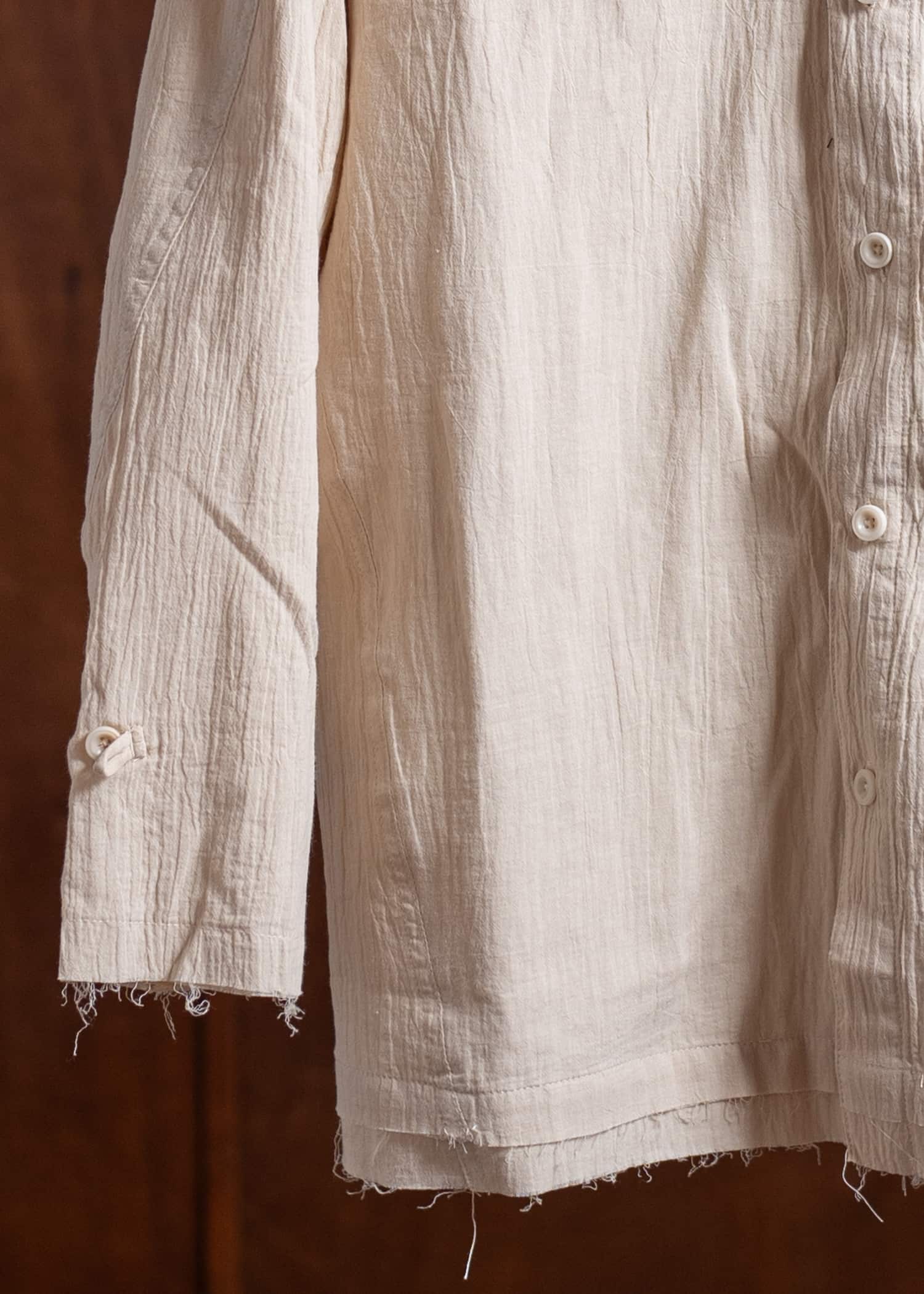 Professor.E WRINKLED-EFFECT SHIRT 24FW-PE-LSH-08-BEIGE