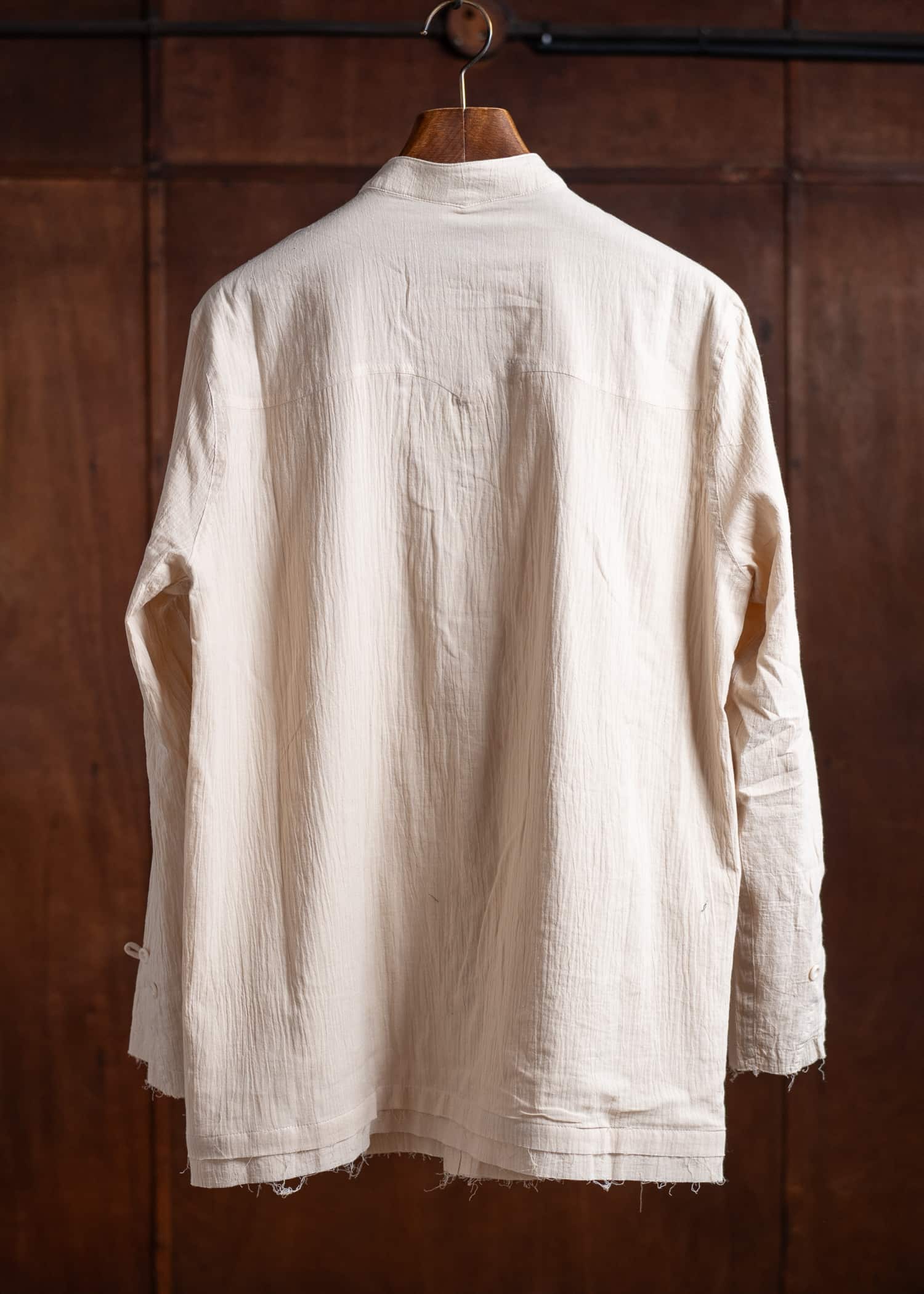 Professor.E WRINKLED-EFFECT SHIRT 24FW-PE-LSH-08-BEIGE