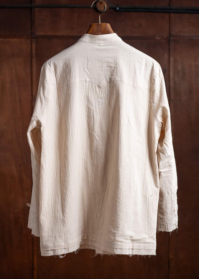 Professor.E WRINKLED-EFFECT SHIRT 24FW-PE-LSH-08-BEIGE