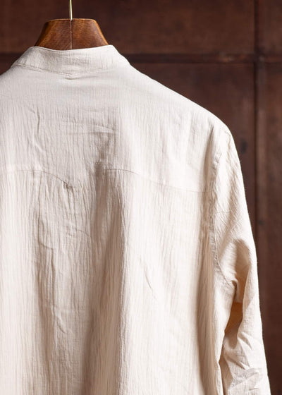 Professor.E WRINKLED-EFFECT SHIRT 24FW-PE-LSH-08-BEIGE