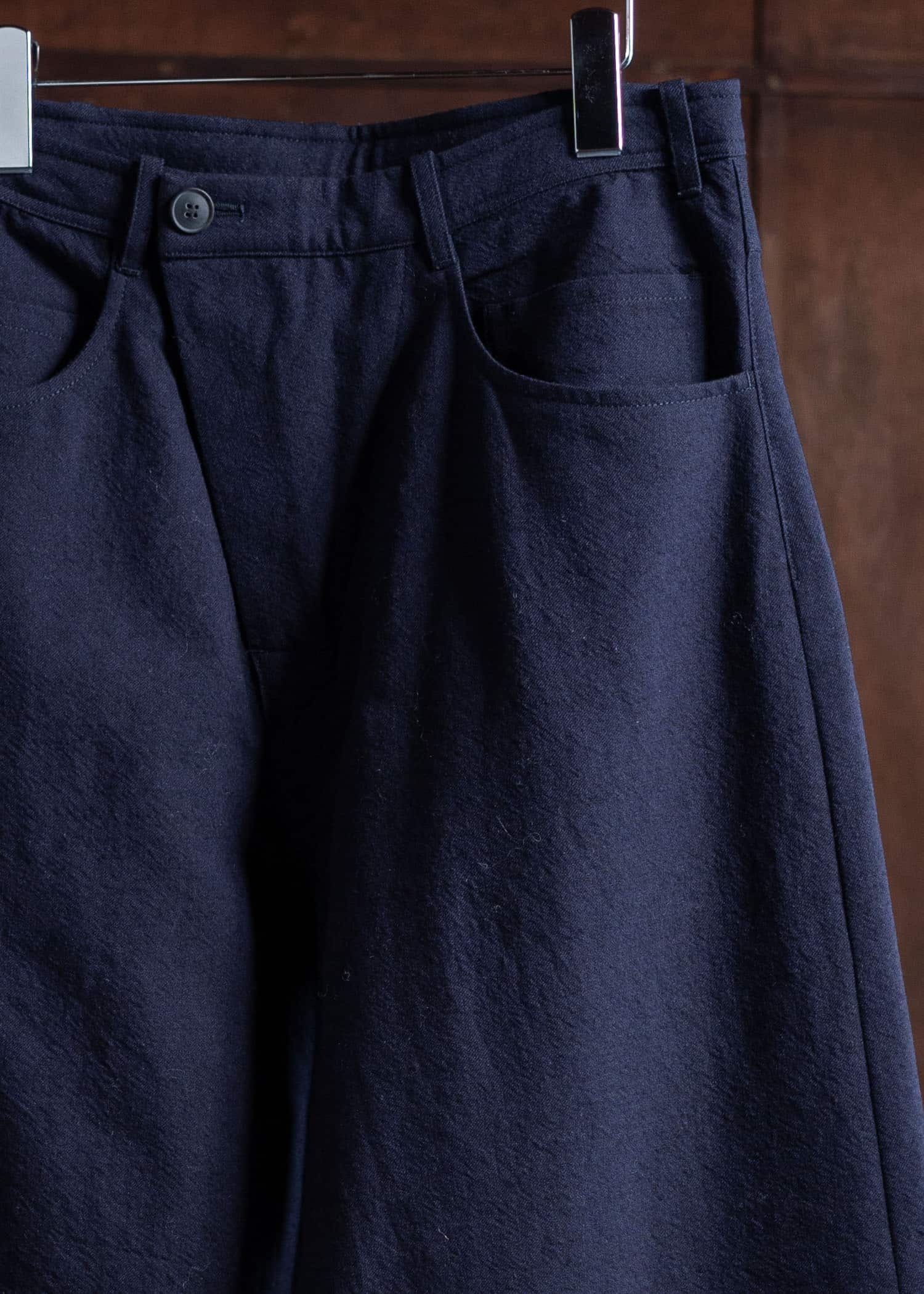 JAN-JAN VAN ESSCHE TROUSERS#78 Oversized 6 Pocket Denim Trousers Cotton Wool Washed Twill Midnight