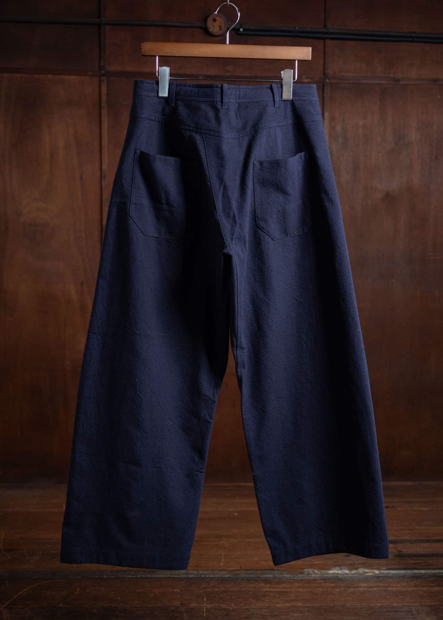 JAN-JAN VAN ESSCHE TROUSERS#78 Oversized 6 Pocket Denim Trousers Cotton Wool Washed Twill Midnight