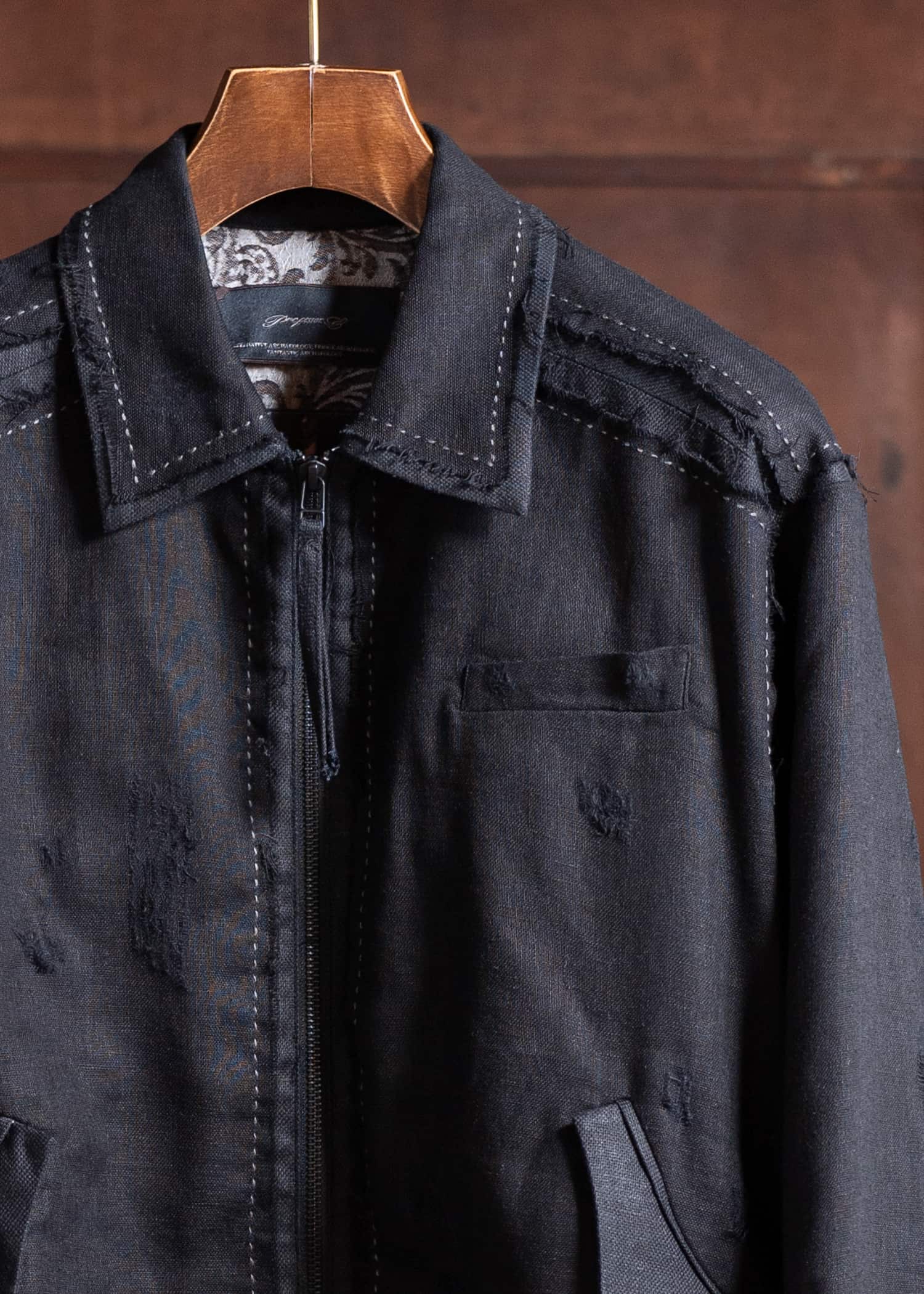 Professor.E PRICK STITCH LAYERED JKT 25SS-PE-JKT-05-BLACK