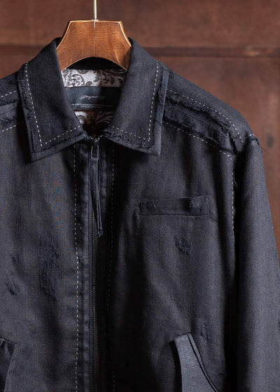 Professor.E PRICK STITCH LAYERED JKT 25SS-PE-JKT-05-BLACK