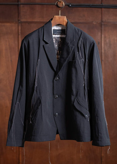 Professor.E GATHERED BLAZER 25SS-PE-JKT-02-BLACK