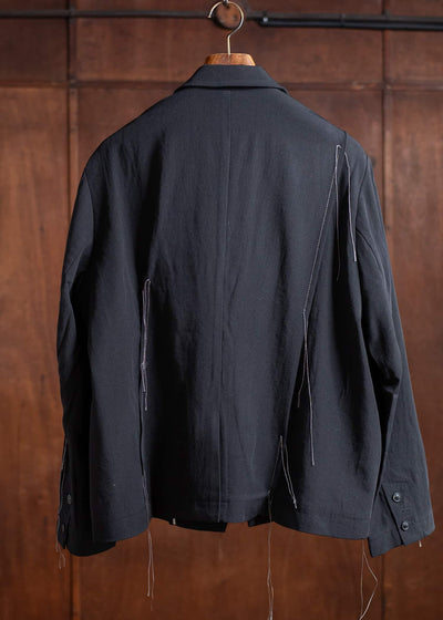 Professor.E GATHERED BLAZER 25SS-PE-JKT-02-BLACK