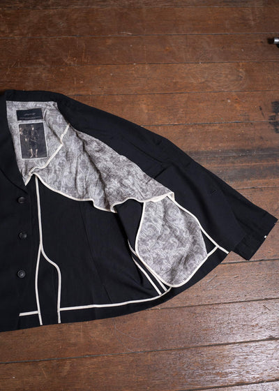 Professor.E GATHERED BLAZER 25SS-PE-JKT-02-BLACK