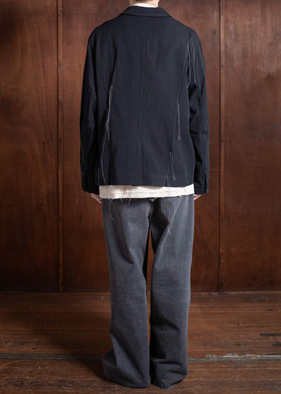 Professor.E GATHERED BLAZER 25SS-PE-JKT-02-BLACK