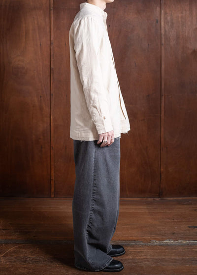 Professor.E WRINKLED-EFFECT SHIRT 24FW-PE-LSH-08-BEIGE