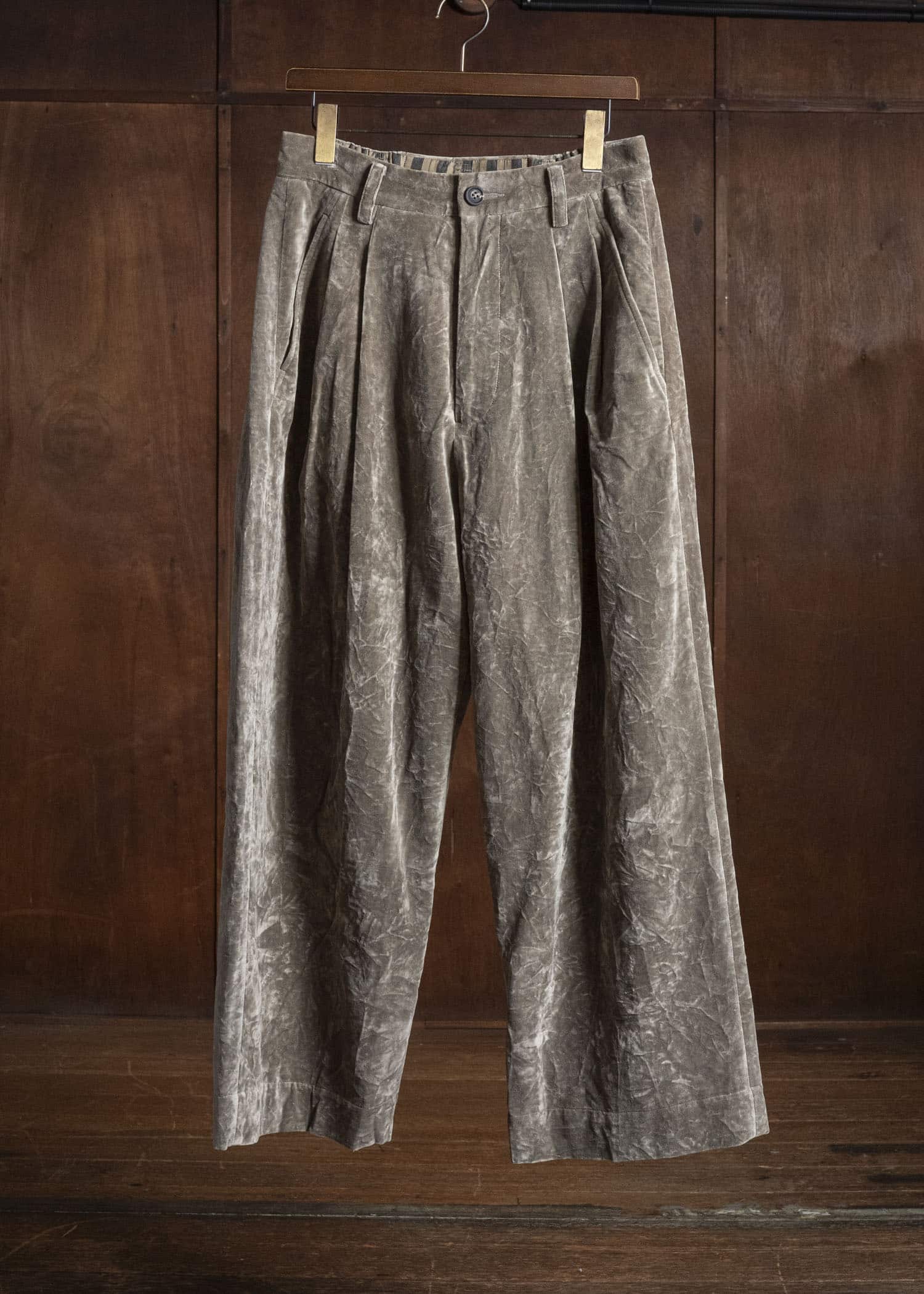 ZIGGY CHEN VELVET WIDE-LEG TROUSERS 0M2630533