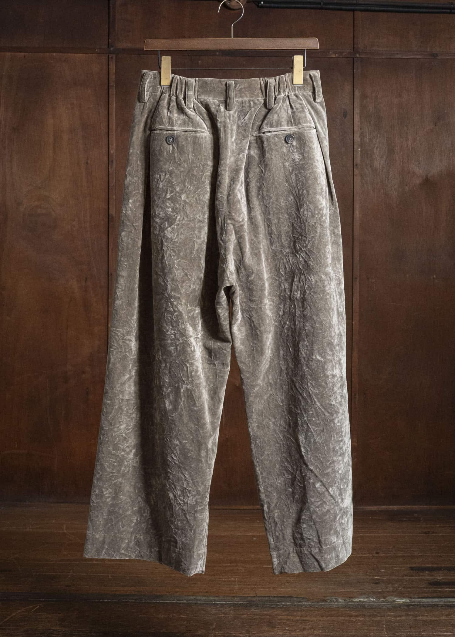 ZIGGY CHEN VELVET WIDE-LEG TROUSERS 0M2630533
