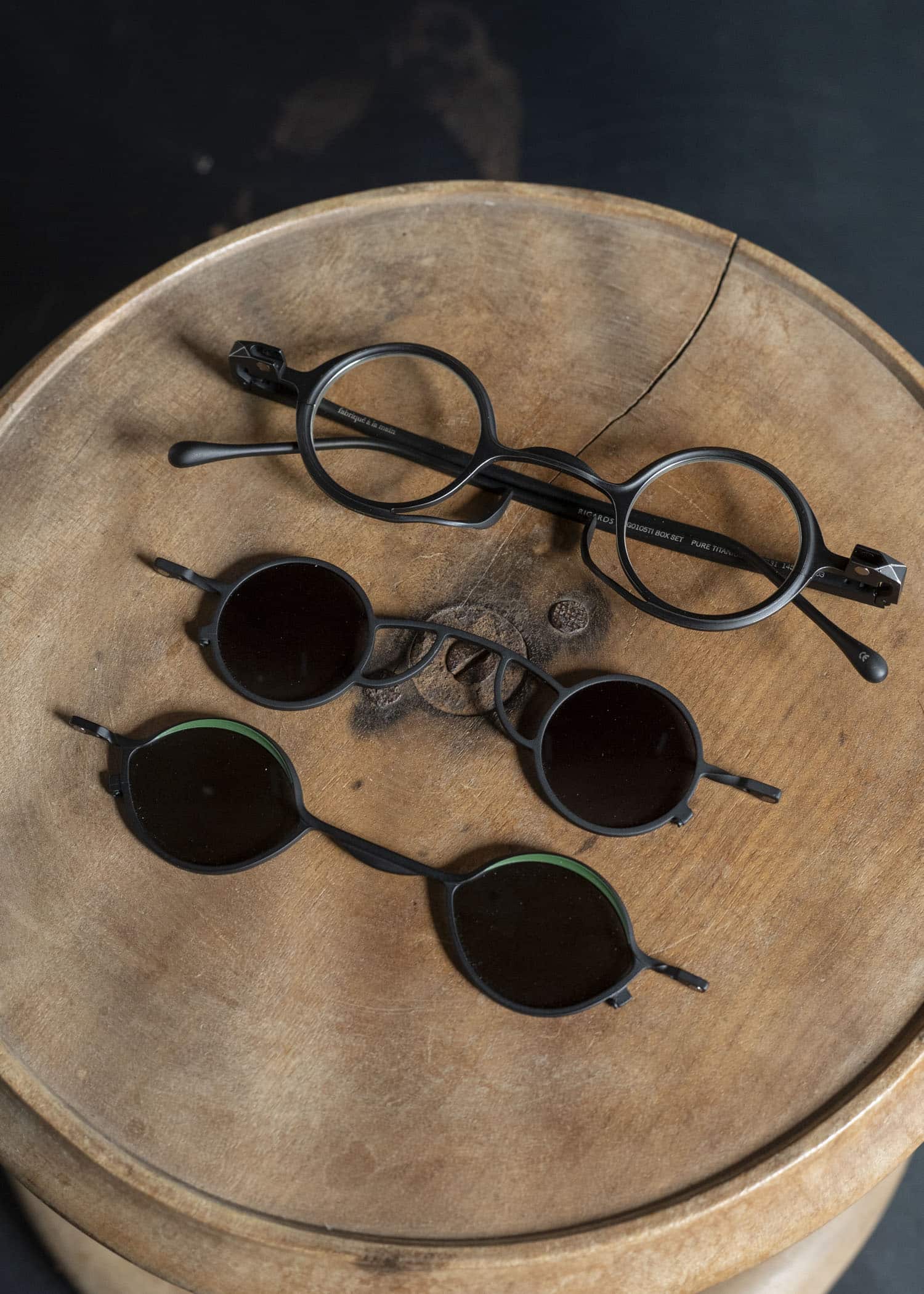 RIGARDS RG0105TI BOX SET ANTIQUE BLACK (FRAME) x BLACK + GREEN (CLIP) x DARK GRAY (LENS)ANTIQUE BLACK (FRAME) x BLACK + GREEN (CLIP) x DARK GRAY (LENS)