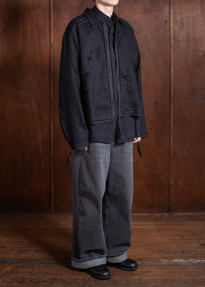 Professor.E PRICK STITCH LAYERED JKT 25SS-PE-JKT-05-BLACK