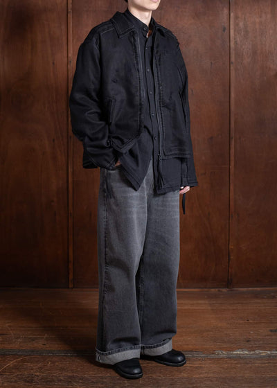 Professor.E PRICK STITCH LAYERED JKT 25SS-PE-JKT-05-BLACK