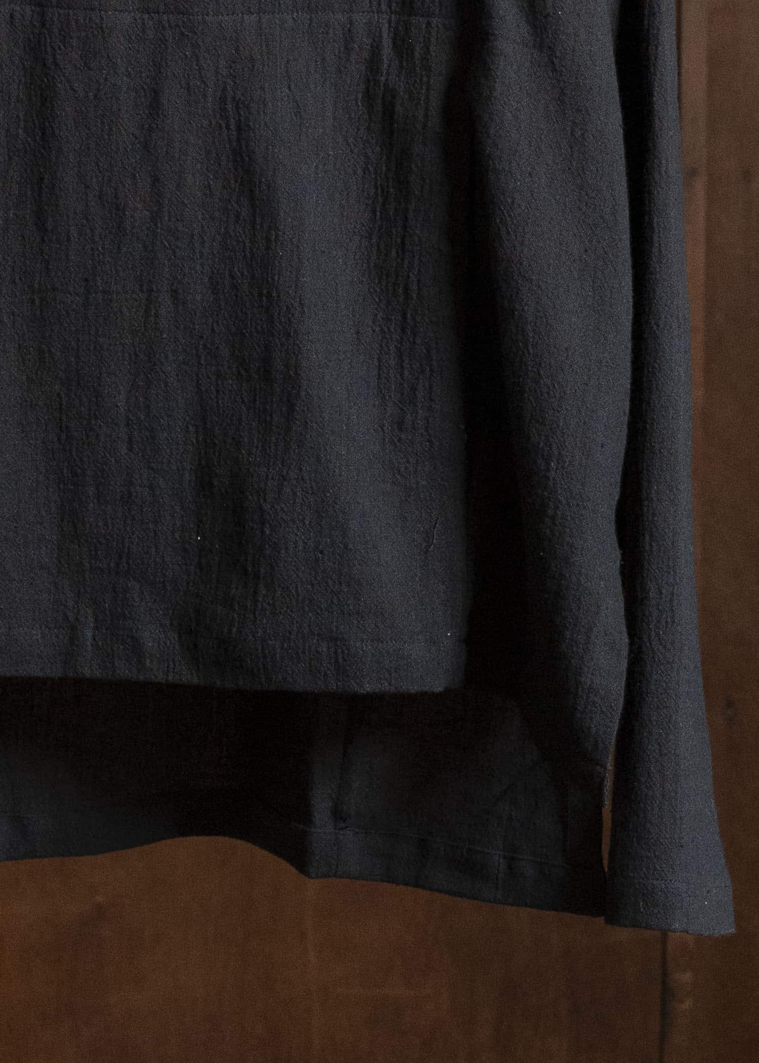 Gathering Textiles Fisherman Hoodie Handloom Kala Cotton Gujrat Naturally Dyed FIH02-KC-BK