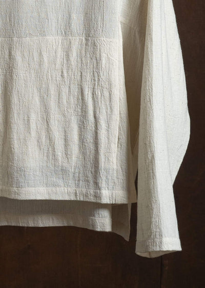 Gathering Textiles Fisherman Hoodie Handloom Kala Cotton Gujrat Natural Colour FIH02-KC-CR