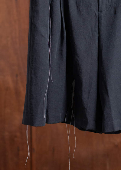 Professor.E GATHERED SHORTS 25SS-PE-TRS-02-BLACK