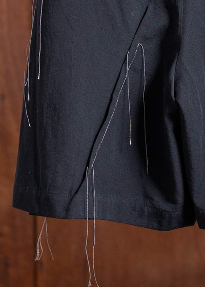 Professor.E GATHERED SHORTS 25SS-PE-TRS-02-BLACK