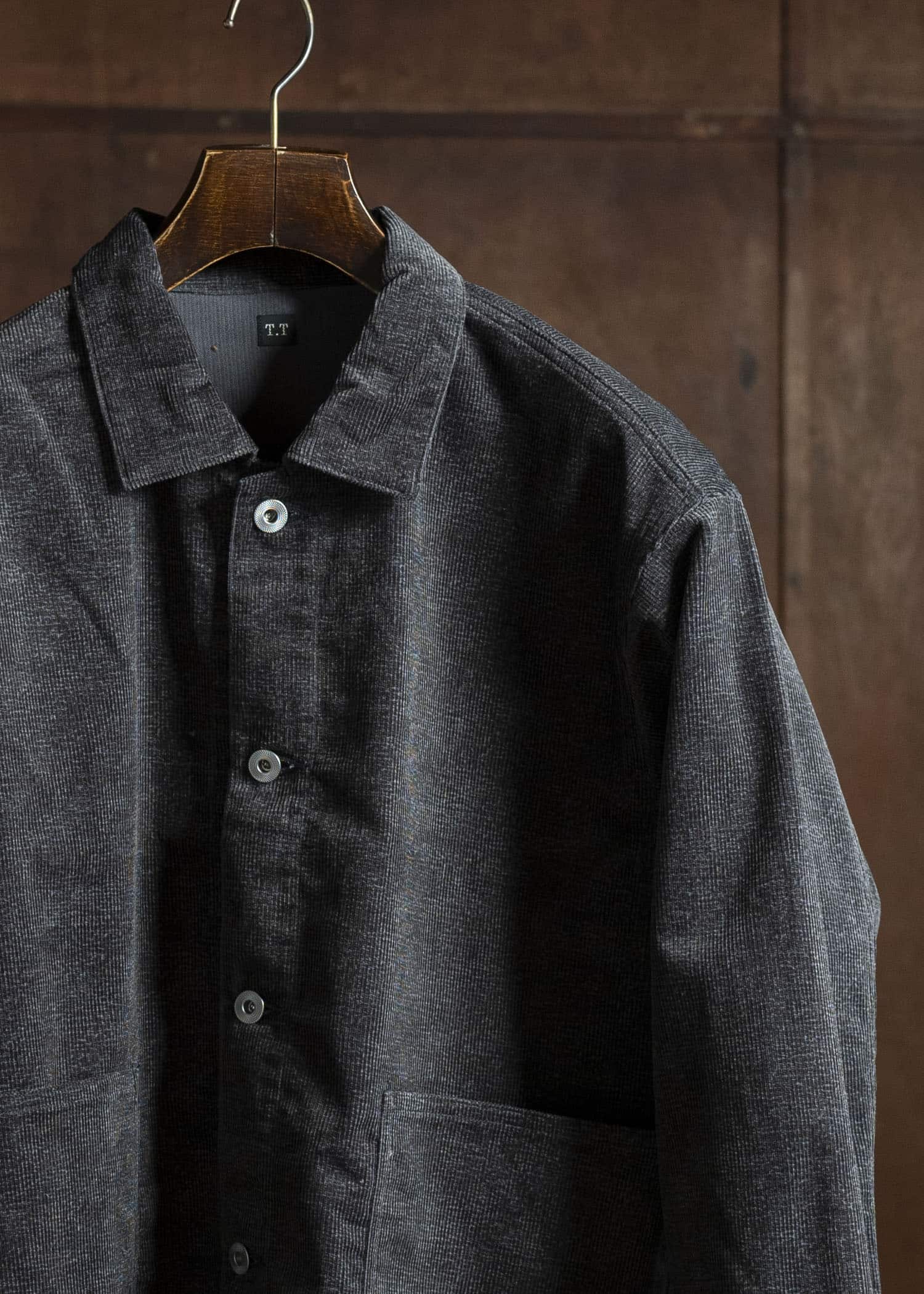 Taiga Takahashi Lot.303-Melange Brown Cover all Jacket Melange Charcoal