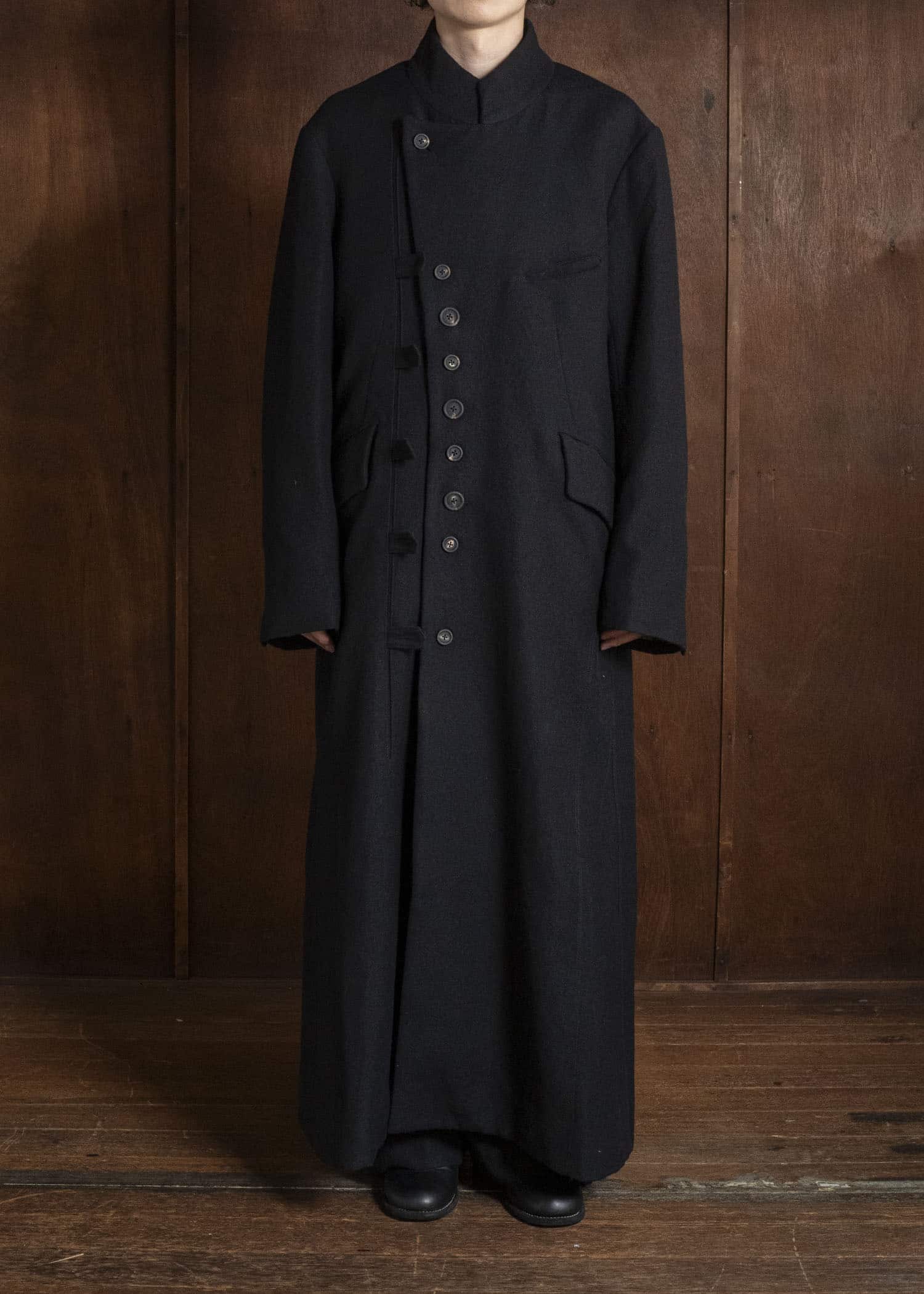 ZIGGY CHEN EXTRA LONG STAND COLLAR COAT 0M2631116