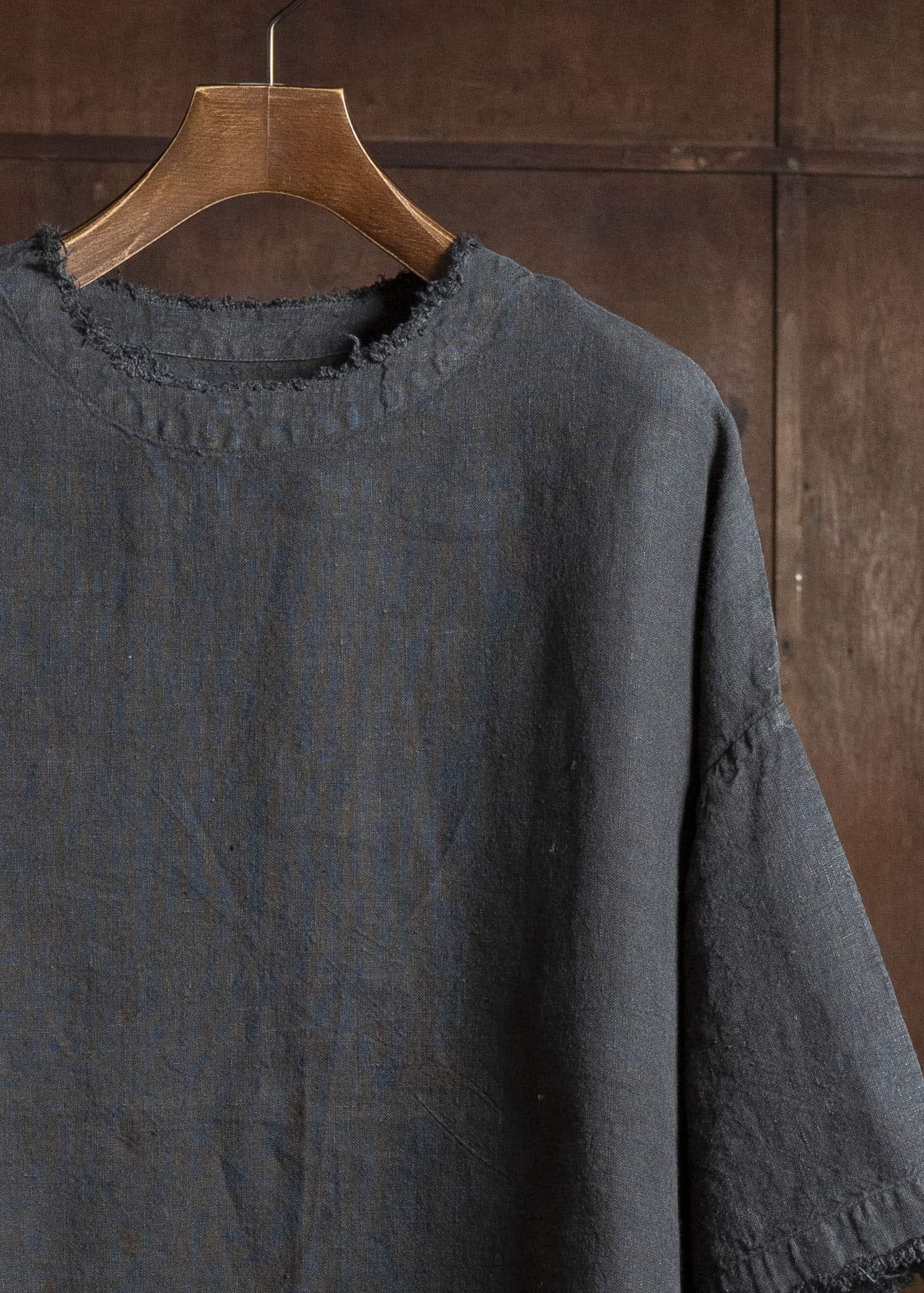 Gathering Textiles Beekeeper T-Shirt Japanese Stone Washed Linen BKS01-LI-BK