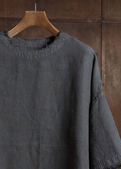 Gathering Textiles Beekeeper T-Shirt Japanese Stone Washed Linen BKS01-LI-BK