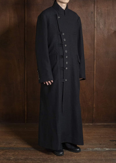 ZIGGY CHEN EXTRA LONG STAND COLLAR COAT 0M2631116