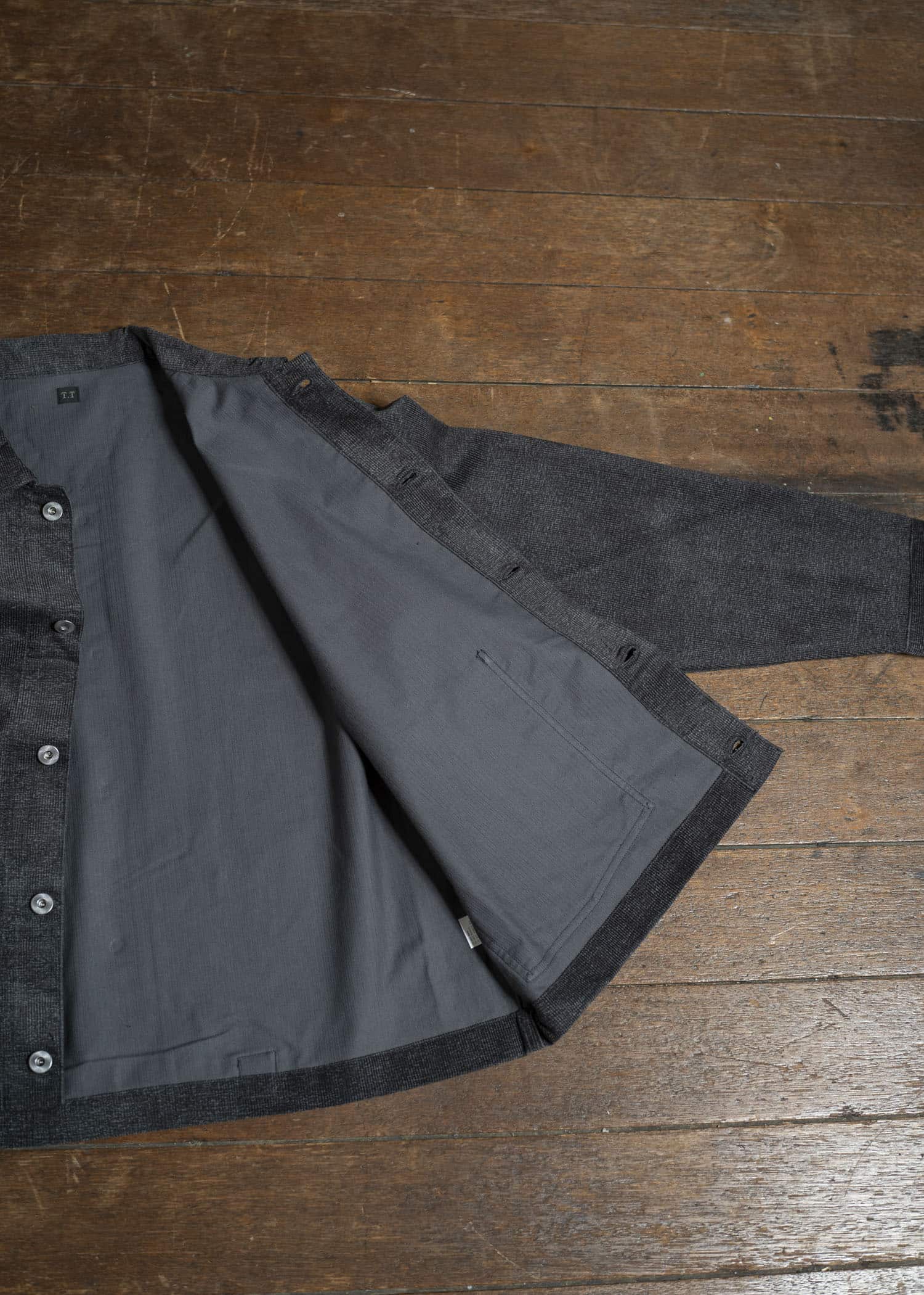 Taiga Takahashi Lot.303-Melange Brown Cover all Jacket Melange Charcoal