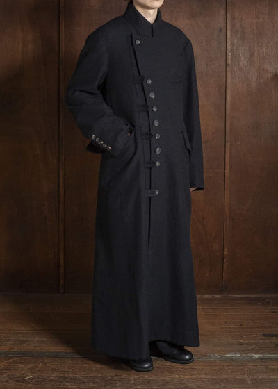 ZIGGY CHEN EXTRA LONG STAND COLLAR COAT 0M2631116