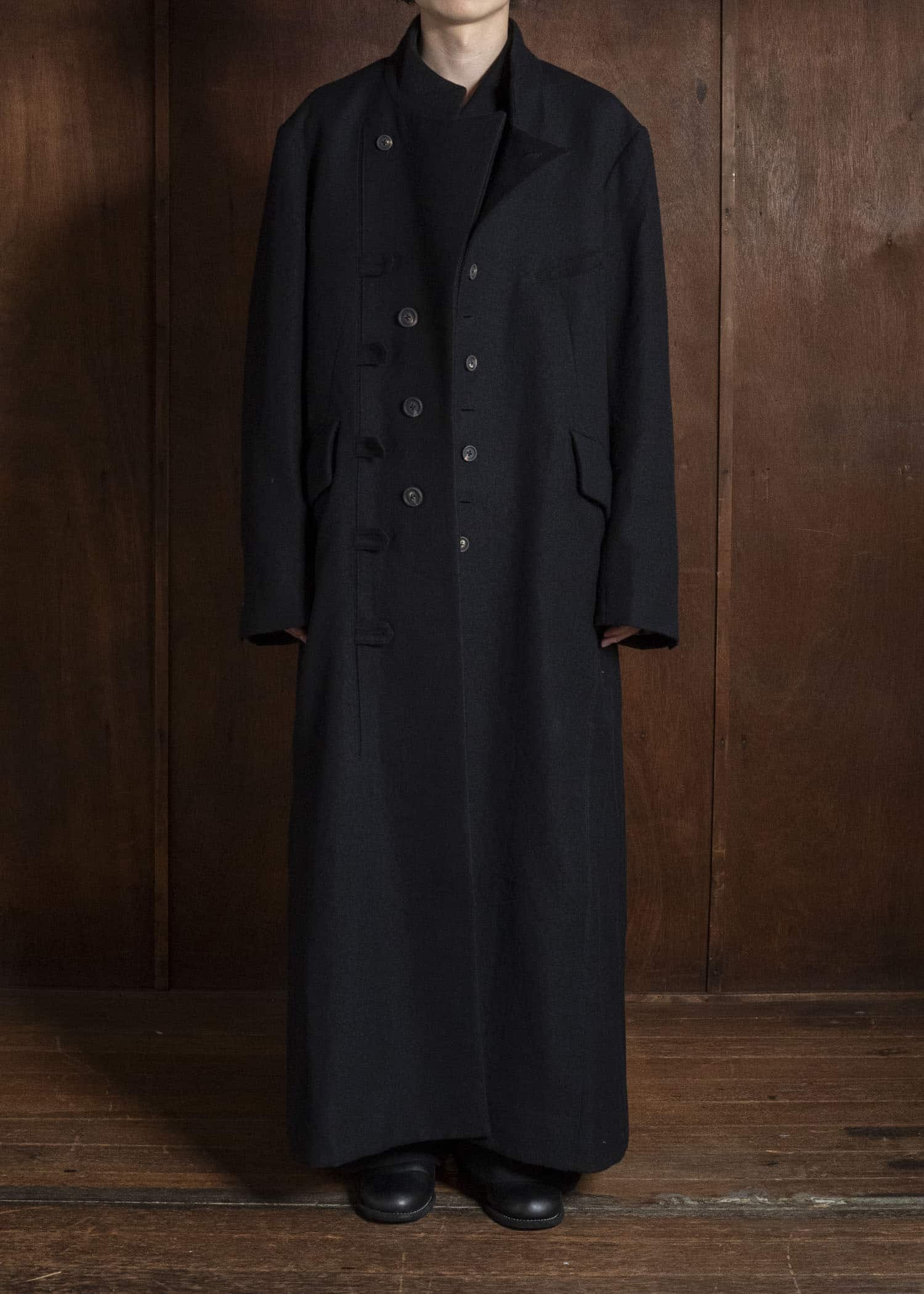 ZIGGY CHEN EXTRA LONG STAND COLLAR COAT 0M2631116