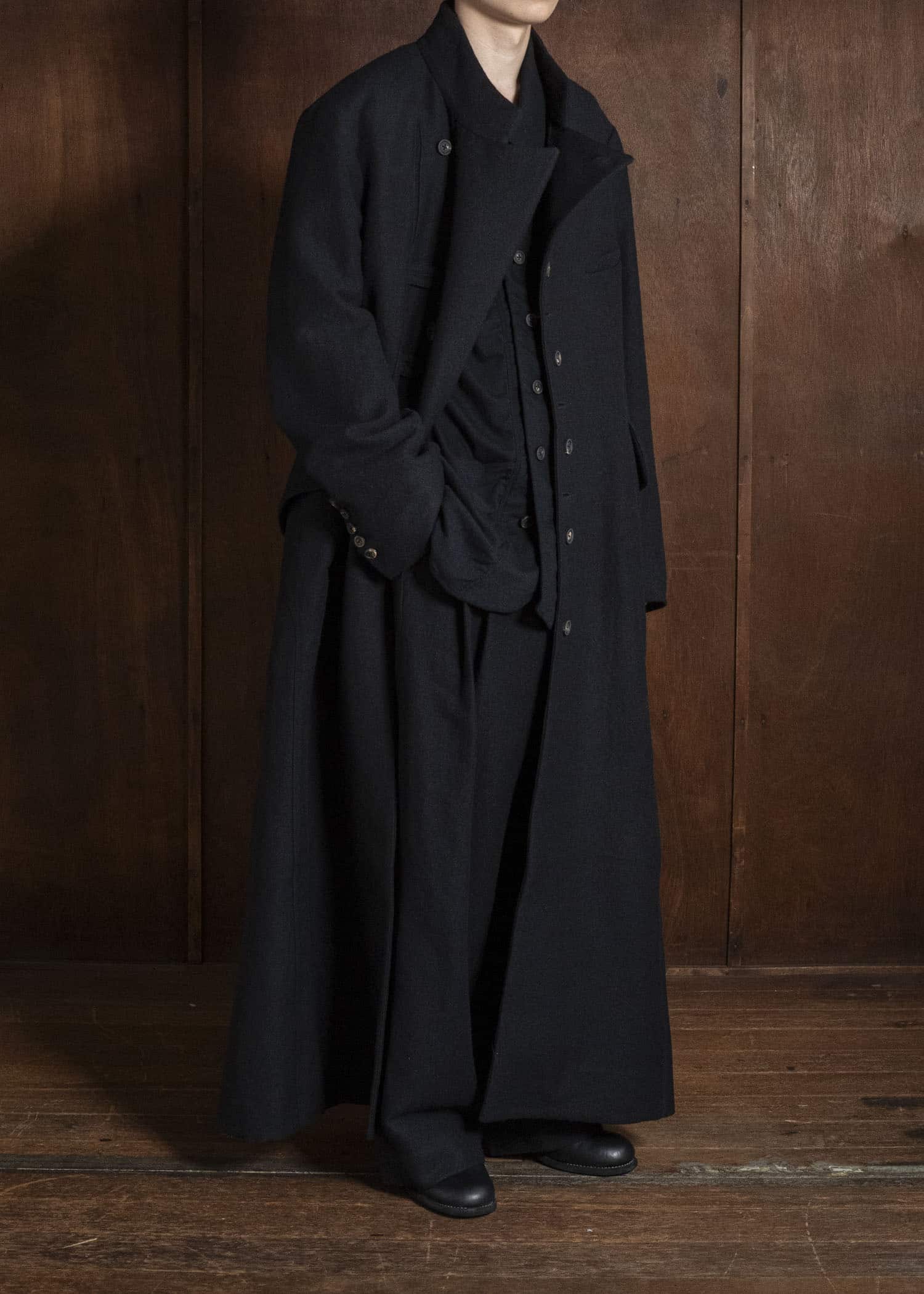 ZIGGY CHEN EXTRA LONG STAND COLLAR COAT 0M2631116